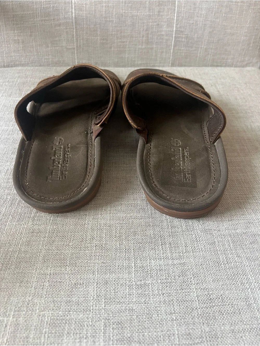 Timberland Earthsteppers Brown Slide Sandals, men’s 11, casual summer logo